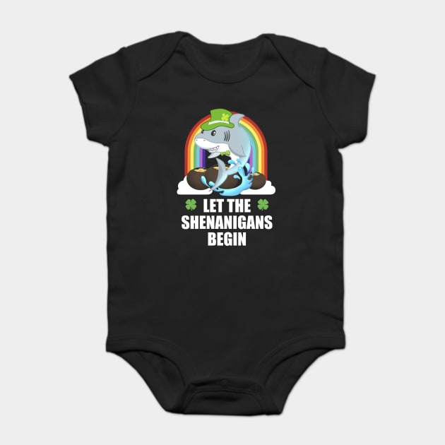 Shark Shenanigans Funny St Patricks Day Baby Bodysuit by TheBeardComic